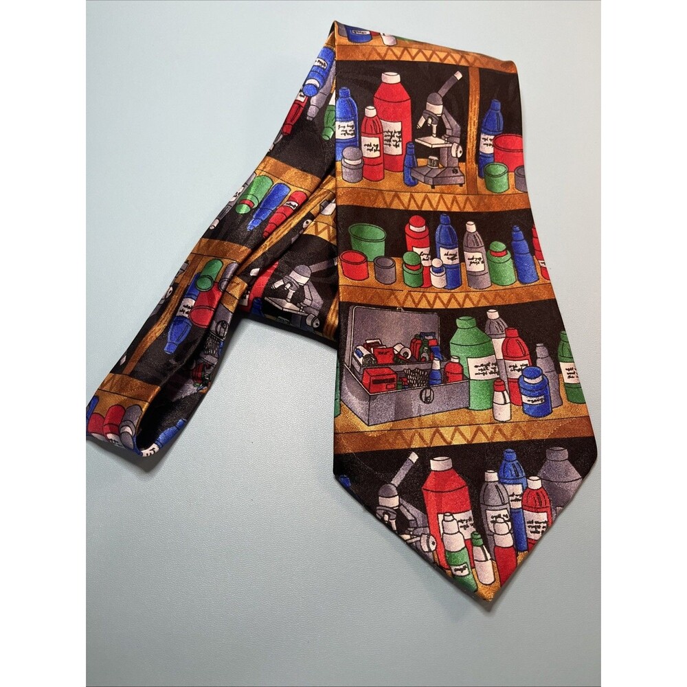 Steven Harris Science Lab Chemistry Themed Tie Teacher Professor Geek